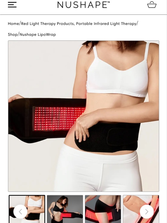 NuShape Other - NWT NEW NuShape Red Light Therapy LipoWrap Waist Belt - Black/Red